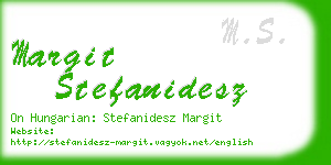 margit stefanidesz business card